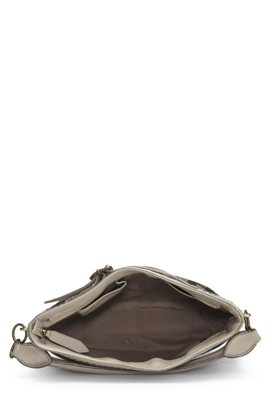 Grey Smoked Check Shoulder Bag, , large image number 6