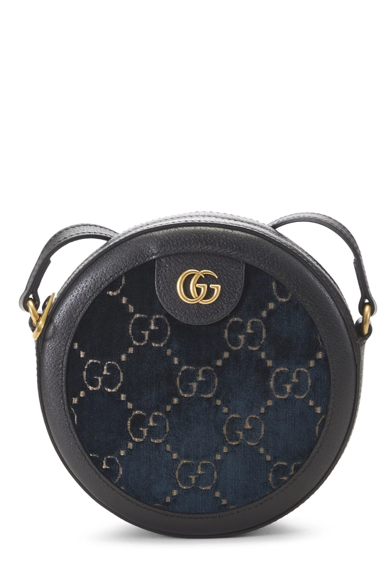 Blue GG Velvet Round Shoulder Bag Small, , large image number 0