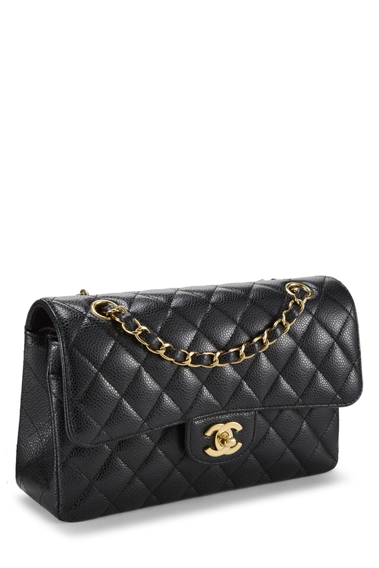 Black Quilted Caviar Classic Double Flap Small, , large image number 1