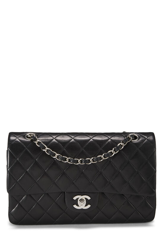 Black Quilted Lambskin Classic Double Flap Medium, , large image number 0