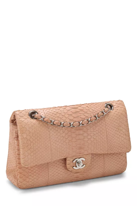 Pink Python Classic Double Flap Medium, , large image number 1