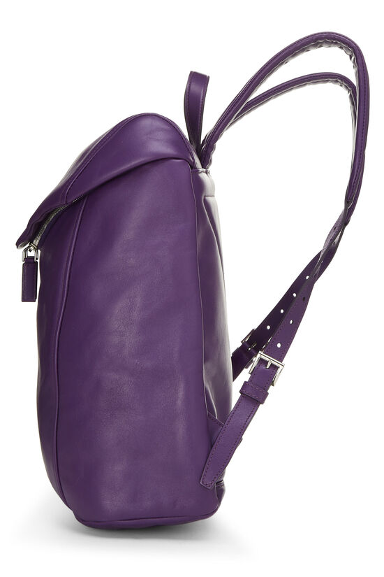 Purple Calfskin Triangle Flap Backpack, , large image number 4