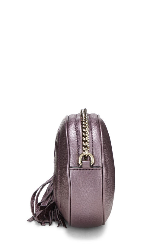 Metallic Purple Leather Soho Round Chain Crossbody Mini, , large image number 4