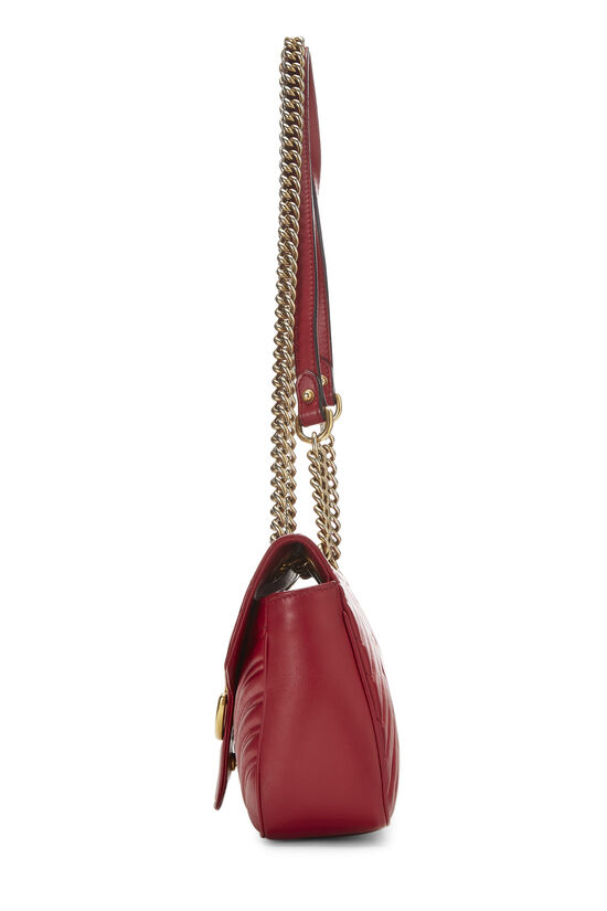 Red Leather GG Marmont Shoulder Bag Small, , large image number 4