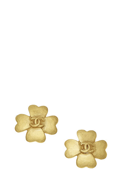 Gold 'CC' Clover Earrings Small