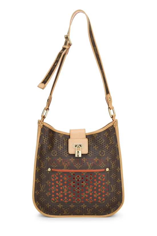Orange Monogram Perforated Musette, , large image number 0
