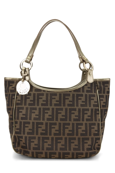 Gold Zucca Canvas Shoulder Bag