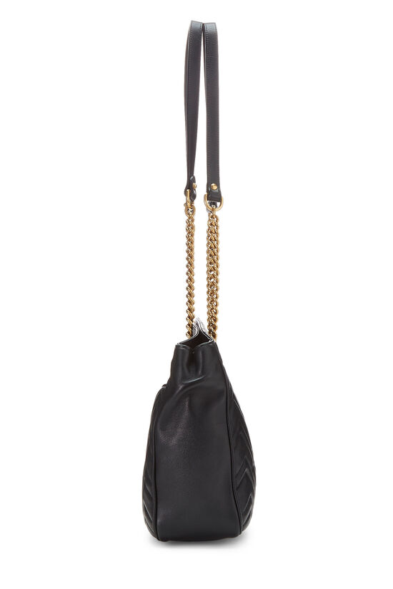 Black Leather 'GG' Marmont Chain Tote, , large image number 2