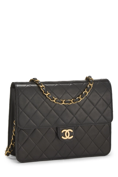 Black Quilted Lambskin Ex Flap Small, , large