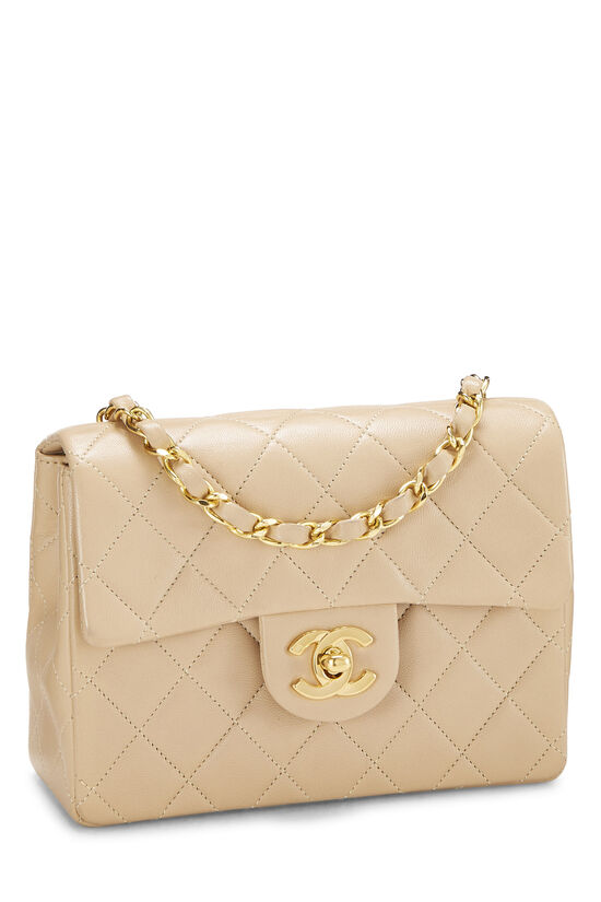 Beige Quilted Lambskin Half Flap Mini, , large image number 2