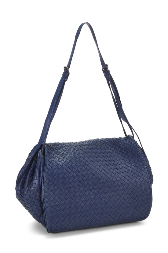 Blue Intrecciato Pocket Flap Crossbody Bag, , large image number 1