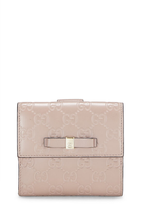 Pink Guccissima Bow Compact Wallet, , large image number 1