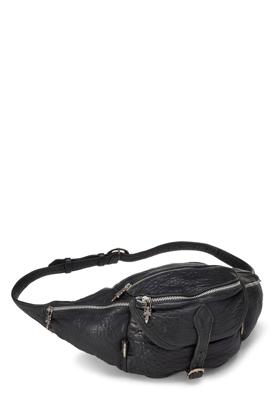 Black Leather Snat Pack Waist Bag, , large image number 1