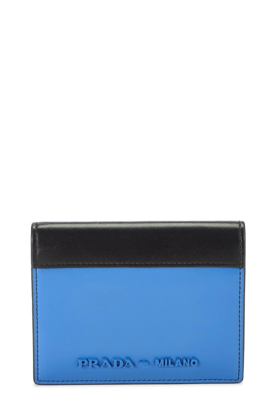 Black & Blue Calfskin Compact Wallet, , large image number 0