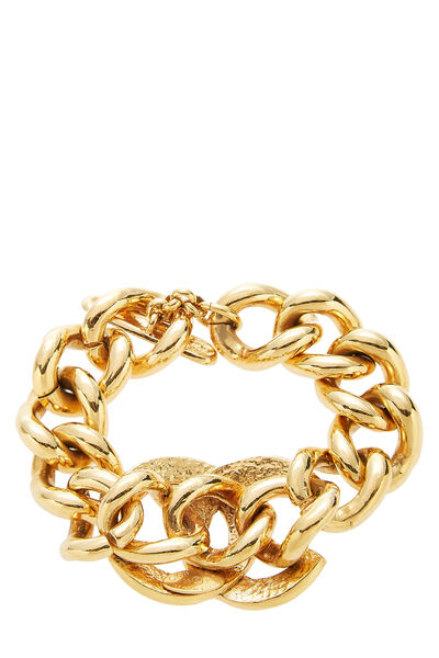 Gold CC Chain Bracelet Large, , large
