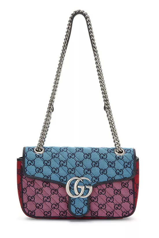 Multicolored GG Canvas Marmont Shoulder Bag Small, , large image number 0