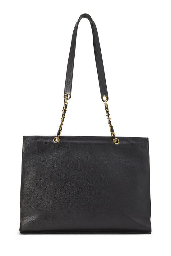Black Caviar Flat Chain Handle Tote, , large image number 3