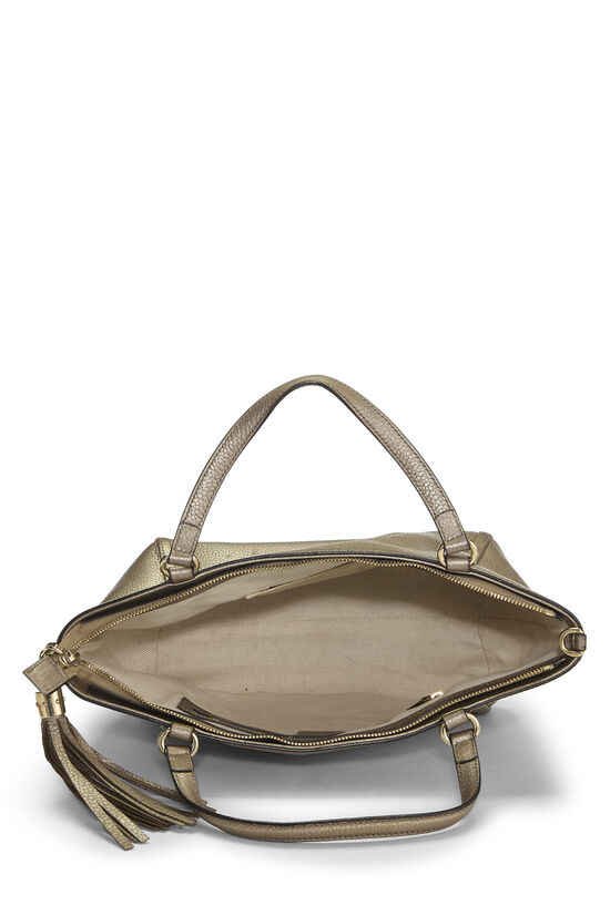 Gold Metallic Leather Soho Top Handle Bag, , large image number 5