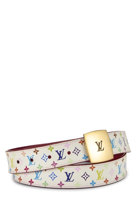 Takashi Murakami X Louis Vuitton White Monogram Multicolore Ceinture 90	, , large image number 0