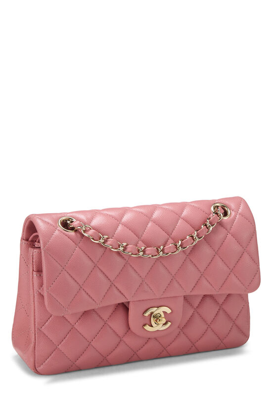 Pink Quilted Caviar Classic Double Flap Small, , large image number 1