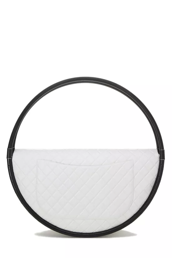 White Quilted Lambskin Hula Hoop Bag XL, , large image number 3