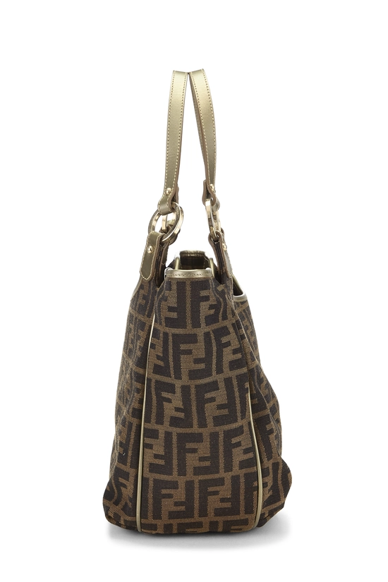 Gold Zucca Canvas Shoulder Bag, , large image number 2