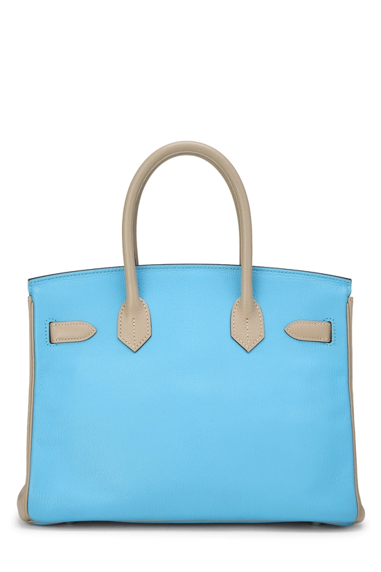 Blue Aztec & Gris Tourterelle Chevre Horseshoe Birkin 30, , large image number 3