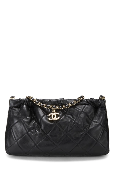 Black Lambskin Chain Clutch