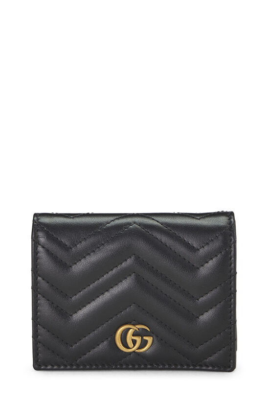 Black Leather GG Marmont Card Case, , large image number 0
