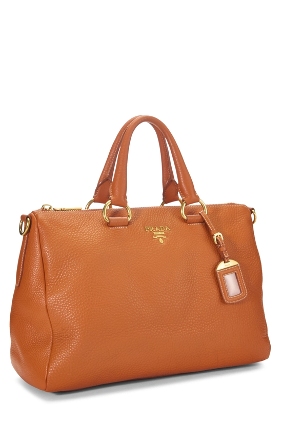 Orange Vitello Daino Convertible Tote, , large image number 1