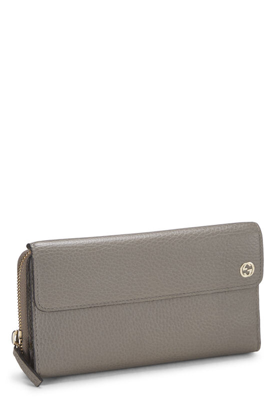 Grey Leather Continental Wallet, , large image number 1