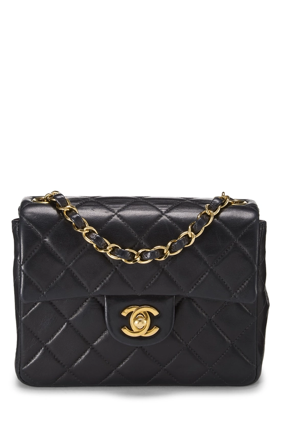 Black Quilted Lambskin Half Flap Mini, , large image number 0