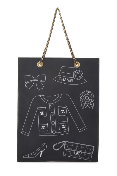 Chanel Navy Canvas Icon Print