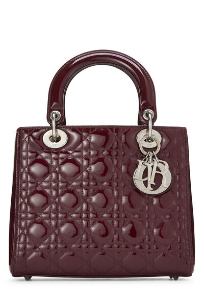 Burgundy Cannage Patent Leather Lady Dior Medium