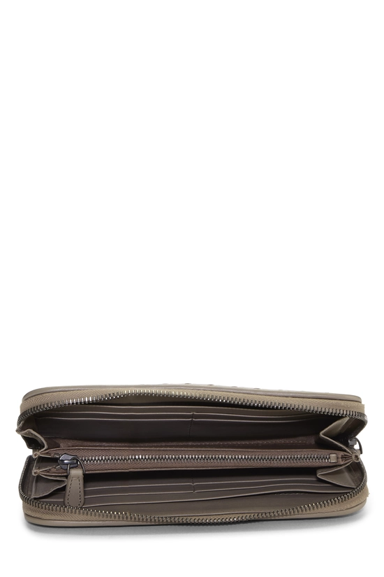 Grey Intrecciato Zip Around Wallet, , large image number 3