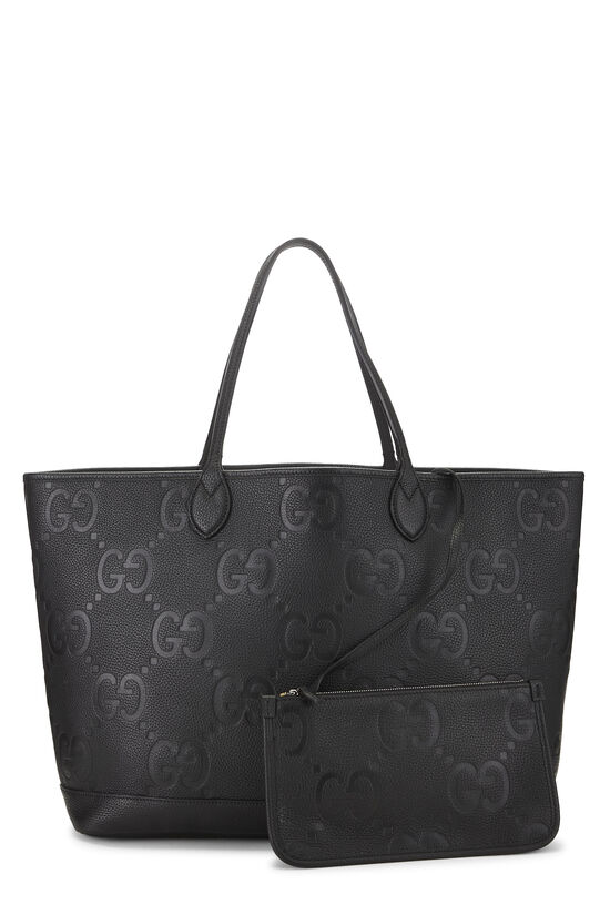 Black Leather Guccissima Tote, , large image number 3
