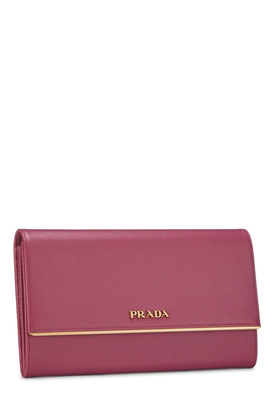 Pink Saffiano Long Wallet, , large image number 1