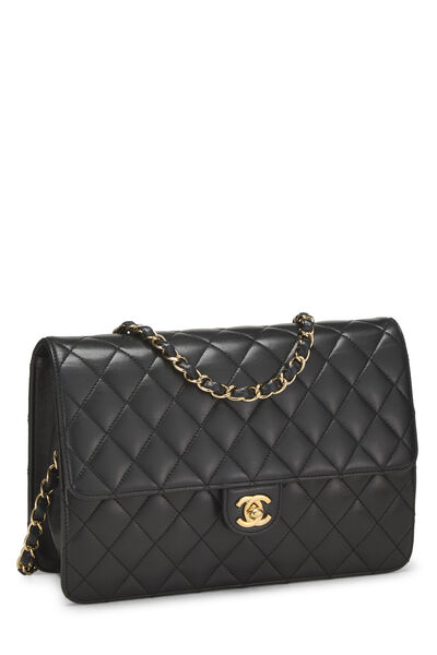 Black Quilted Lambskin Turnlock Ex Flap Medium, , large