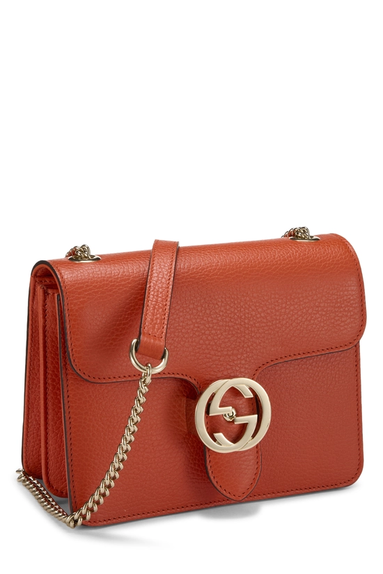 Orange Leather Interlocking Crossbody Small, , large image number 1