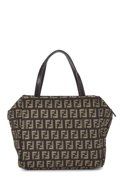 Fendi Brown Zucchino Canvas Handbag Mini