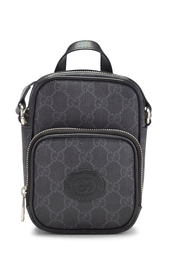 Black GG Supreme Canvas Interlocking GG Crossbody Mini, , large image number 0