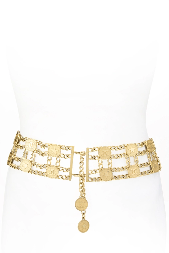 Gold Coin Chain Belt, , large image number 0