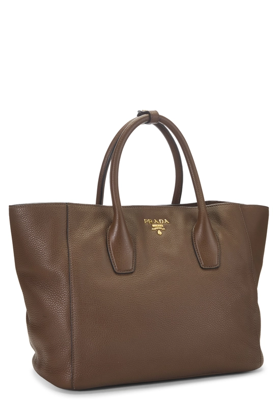 Brown Vitello Daino Convertible Open Tote Medium, , large image number 1