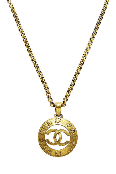Gold 'CC' Paris Long Necklace, , large