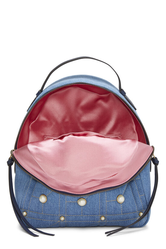 Blue Denim GG Marmont Backpack, , large image number 5