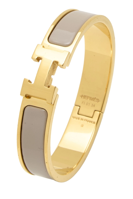 Grey Enamel Clic-Clac 'H' Bracelet Narrow PM, , large image number 0