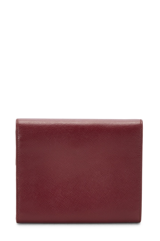 Burgundy Saffiano Snap Compact Wallet, , large image number 2