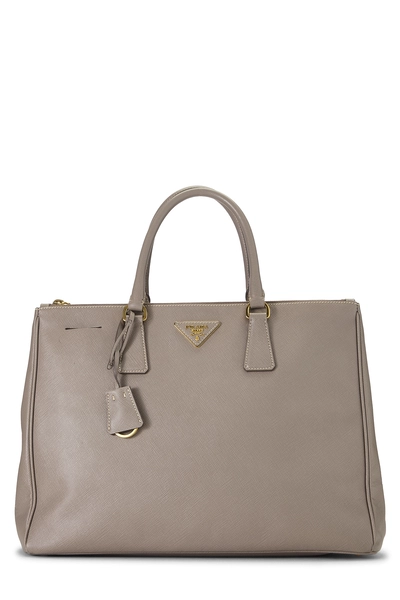 Grey Saffiano Executive Tote Large