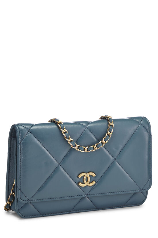 Chanel Blue Lambskin Classic Quilted Wallet on Chain (WOC) Q6BATL1IBB016