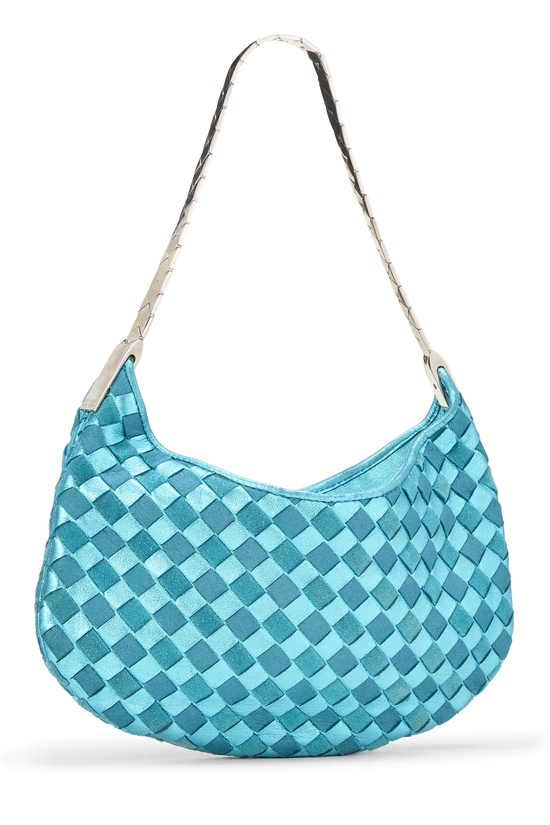 Blue Intrecciato Leather Shoulder Mini, , large image number 1